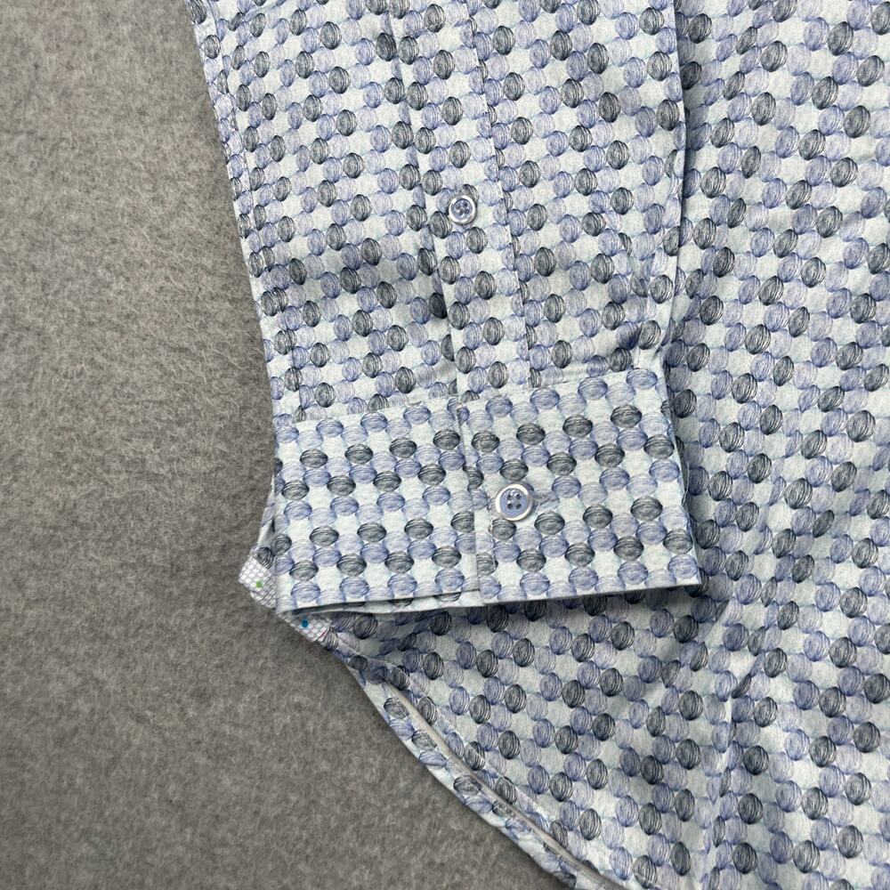 Robert Graham Shirt 2XL Blue Geometric Casual Button Up Long Sleeve Mens - Picture 2 of 13